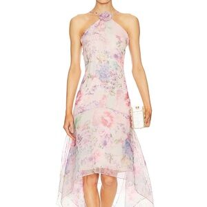 Amanda Uprichard Pink and Purple Asymmetrical High-Low Sheath Dress